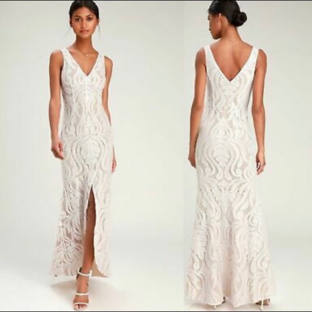 RYSE The Label Cassidy White Lace Maxi Dress NWOT